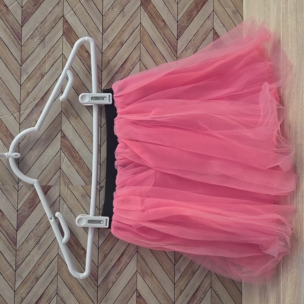 Girls Hot Pink Ballet Mesh Tutu for Dance Halloween Costume Birthday Party 6-7Y